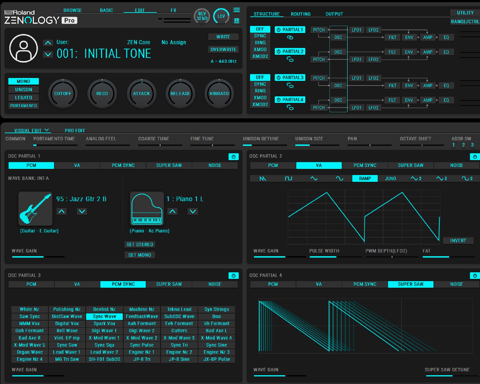 ZENOLOGY PRO oscillator settings