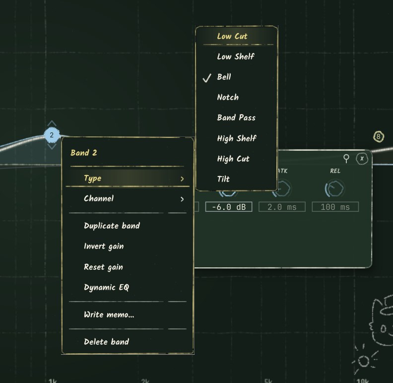Blackboard EQ filter types